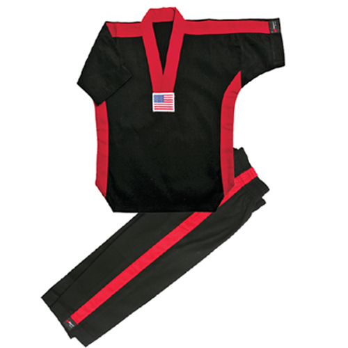 Black with Red VNeck Uniform