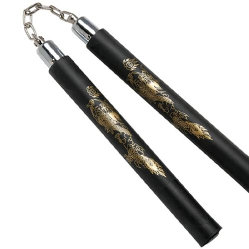 Foam Rubber Nunchaku, Ball Bearing, Black