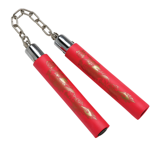 Foam Rubber Nunchaku, Ball Bearing, Red , 8