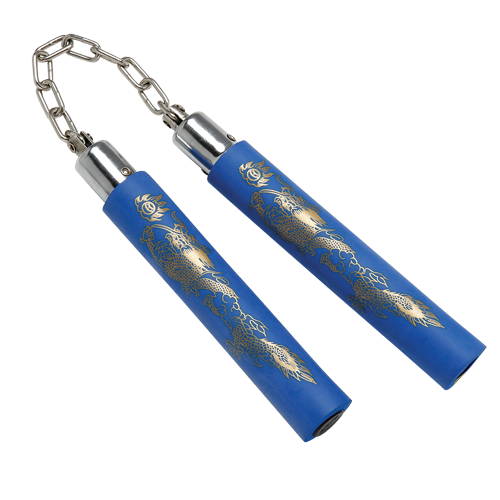 Foam Rubber Nunchaku, Ball Bearing, Blue , 8